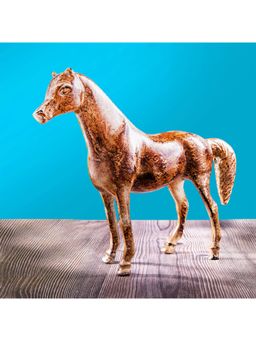 Gibox - Horse Figurine Hand Crafted Classical Indian Look Showpiece for Table Glass