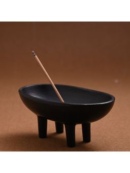 Gibox - Four Leg Stand Incense Burner Stick Holder Puja Zen Buddha Black Oval Shap