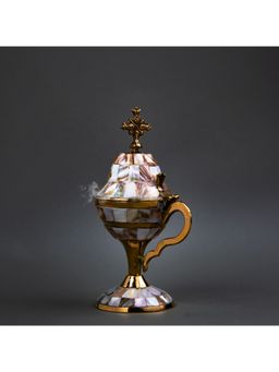 Gibox - Brass Traditional Incense Burner Kapoor Dhoop Dhuna Loban Sambrani Dani Stand Holder