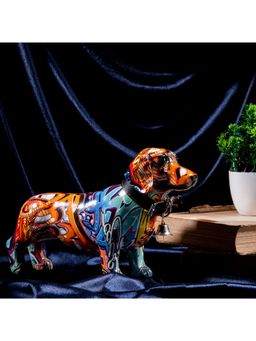 Gibox - Multicolour Dachshund Graffiti Design Dog Showpiece Cute Animal Canine Figurine