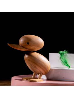 Gibox - Duckling Decorative Showpiece Wooden baby Duck Accent Living Room Bird Figurine