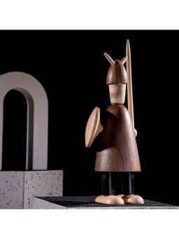 Gibox - Viking Shield Soldiers Wooden Crafts Modern Mini Sculpture Table Centrepiece