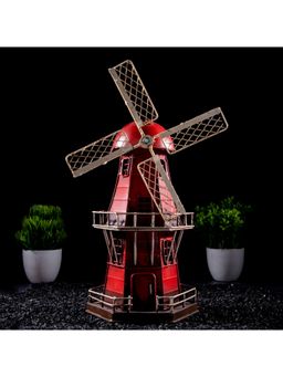 Gibox - Castilla Retro Windmill Coin Bank Red Home Decor Luxurious Item