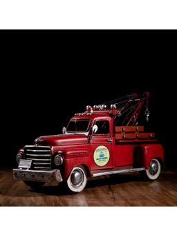 Gibox - Vintage Red Classic Tow Truck Model Home Decor Luxurious Item