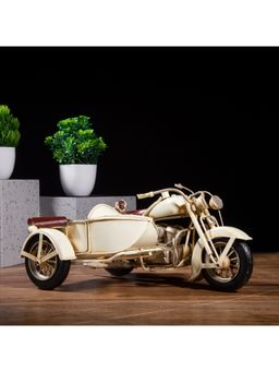 Gibox - Vintage Side Motorcycle White Model Home Decor Luxurious Item