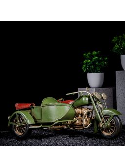 Gibox - Vintage Side Motorcycle Green Model Home Decor Luxurious Item