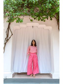AYAKA - Jo Pink Striper Palazzo