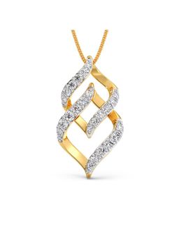 Candere by Kalyan Jewellers - 14K BIS Hallmark & Cubic Zirconia Gloss Couple Pendant for Women