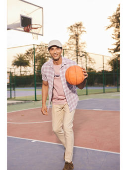 CRIMSOUNE CLUB - Men's Cream Textured Trousers