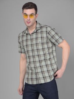 CRIMSOUNE CLUB - Mens Grey Checks Shirt