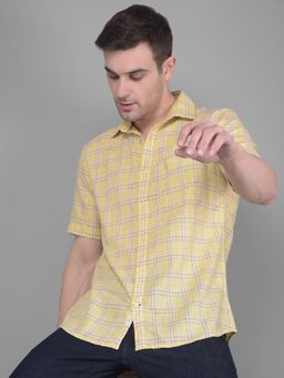 CRIMSOUNE CLUB - Mens Yellow Checks Shirt
