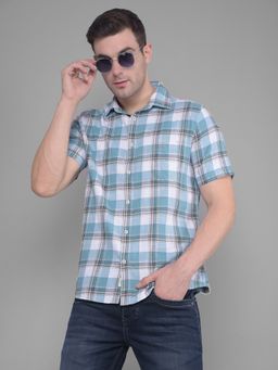 CRIMSOUNE CLUB - Mens Blue Checks Shirt