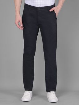 CRIMSOUNE CLUB - Mens Black Self Design Trouser