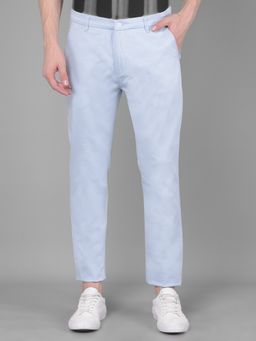 CRIMSOUNE CLUB - Mens Light Blue Solid Trouser