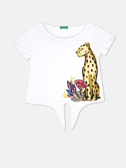 United Colors of Benetton - Girls White Printed Top