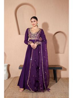 Pooja Popli - Nazakat Purple Anarkali Kurta