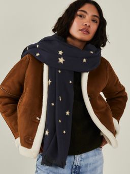 Accessorize London - Womens Star Embroidered Blanket Scarf