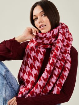 Accessorize London - Womens Houndstooth Woven Blanket Scarf