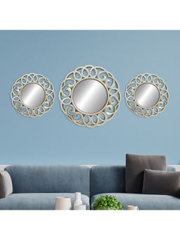 HomeTown - Mirage Decorative Mirrors Dia in Gold (Set of 3)