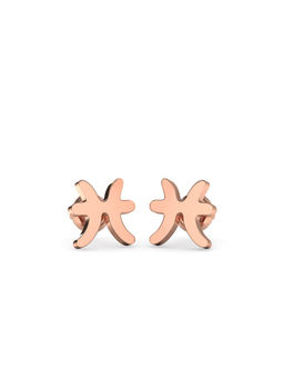 Candere by Kalyan Jewellers - 18K Rose Gold Pisces Stud Earring for Women