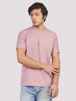 Greylongg - Comfortable Purple Mens Round Neck T-Shirt