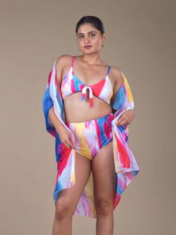WomanLikeU - Multi-Color Tie & Dye Shrug