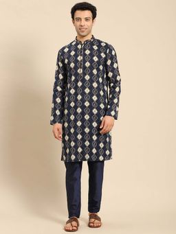 Amodh by Kisah - Men Blue Kurta
