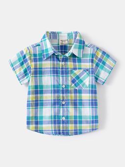 Hopscotch - Boys Blue Checkered Shirt