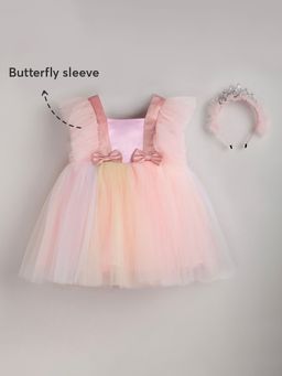 Hopscotch - Butterfly-Sleeve Frill Party Dress