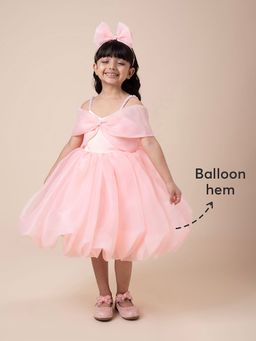 Hopscotch - Cold-Shoulder Party Dress with Beaded Straps