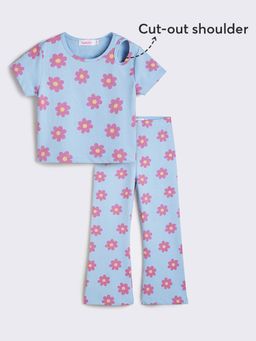 Hopscotch - 2-Piece Bio-Finished Floral Print T-Shirt and Pants