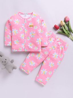 Hopscotch - Floral Print Cotton T-Shirt and Pant Set