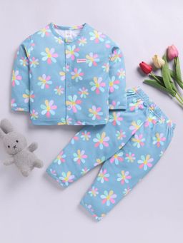 Hopscotch - Floral Print Cotton T-Shirt and Pant Set