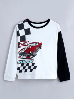 Hopscotch - Pure Cotton Contrast Sleeve T-Shirt