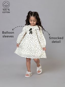 Hopscotch - Pure Cotton Balloon Sleeve Casual Dress