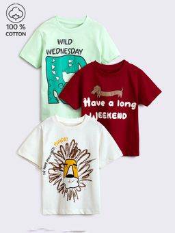 Hopscotch - 3-Pack Pure Cotton Printed T-Shirts