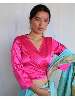 Chidiyaa - Pink Mashru Silk Blouse