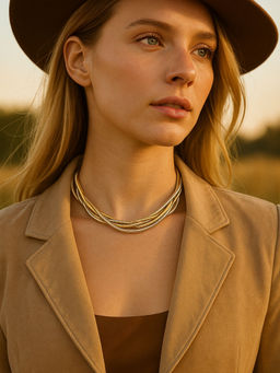 Digital Dress Room - Gold Silver Rose Gold Multi-Tone Twisted Jewellery Set