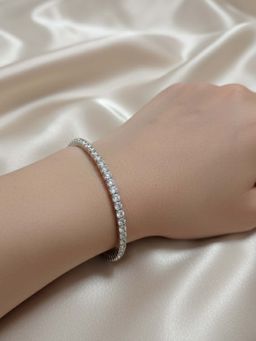 925 SILLER - Pure Silver White Stone Bracelet