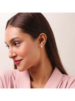 Zavya - Whispering Leaves Silver Rhodium Plated Earrings