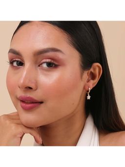 Zavya - A Falling Star Silver Drop Gold Plated Earrings