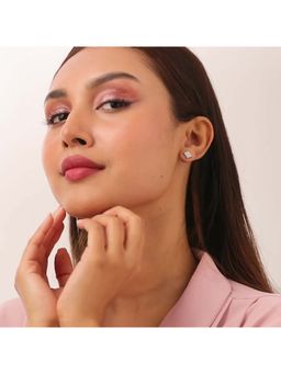 Zavya - Sky Full Of Light Silver Stud Rhodium Plated Earrings