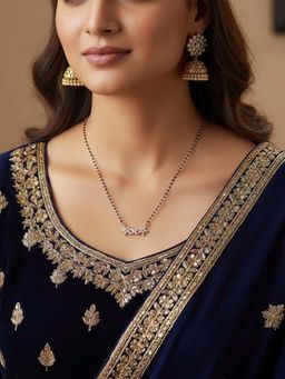 925 SILLER - Pure Silver Rose Gold Adjustable Mangalsutra