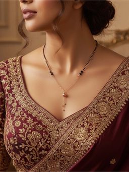 925 SILLER - Pure Silver Rose Gold Adjustable Mangalsutra