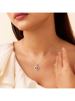 Zavya - The Dancing Ocean Heart Rhodium Plated Necklace