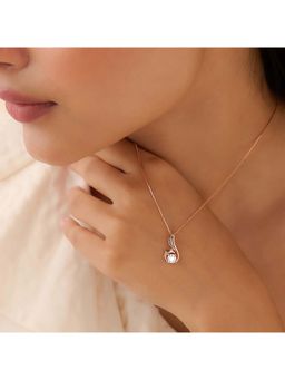 Zavya - Wings Of The Peacock Rose Gold Plated Necklace