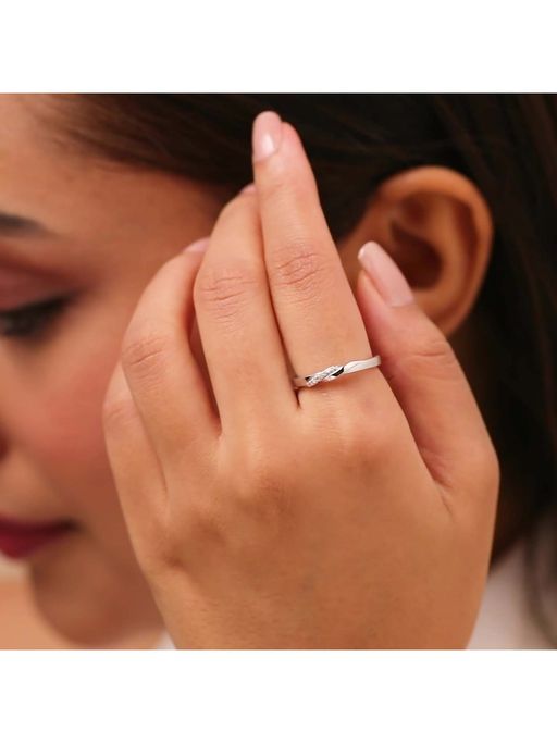 Zavya The Silent Promise Rhodium Plated Adjustable Ring