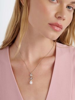 Ted Baker - Imogen Icon Charm Heart Bow Pearl Drop Necklace