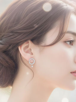 925 SILLER - Pure Silver White Stud Earrings