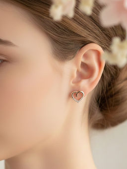 925 SILLER - Pure Silver White Stud Earrings